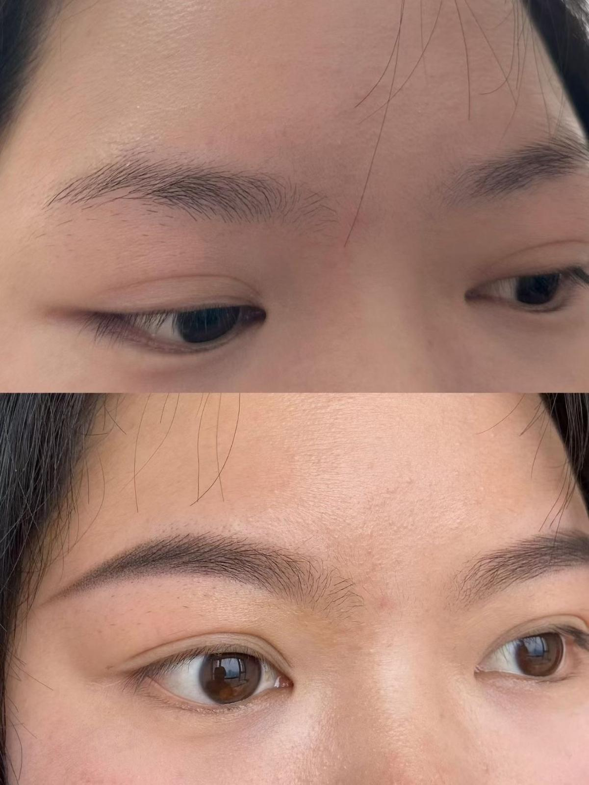 Semi-permanent brows before and after